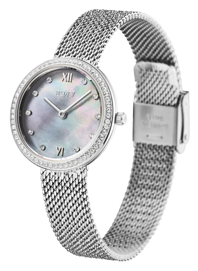ECSTACY Women's Mesh Analog Watch E20506-SMSMB - 27 mm