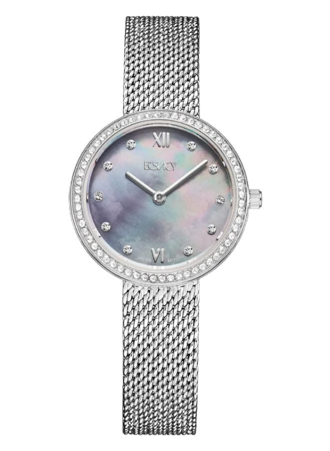ECSTACY Women's Mesh Analog Watch E20506-SMSMB - 27 mm