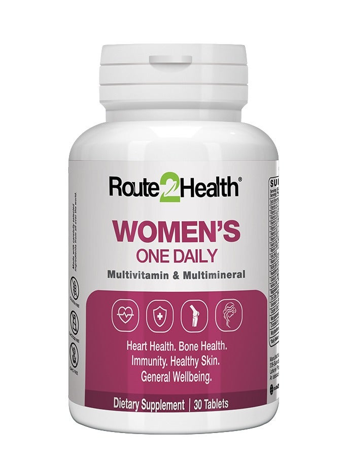 Route2Health Route 2 Health Multivitamins & Mineral Supplement for Women – 30 Tablets, Complete Daily Nutrition, Immune Support, Energy Boost, Skin & Hair Health, Gluten-Free, Non-GMO, Premium Quality - Image 1