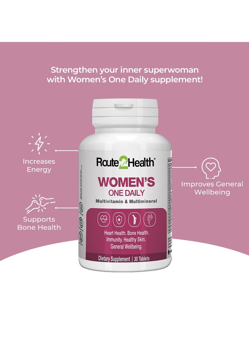Route2Health Route 2 Health Multivitamins & Mineral Supplement for Women – 30 Tablets, Complete Daily Nutrition, Immune Support, Energy Boost, Skin & Hair Health, Gluten-Free, Non-GMO, Premium Quality - Image 4
