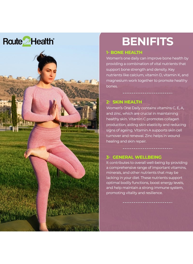 Route2Health Route 2 Health Multivitamins & Mineral Supplement for Women – 30 Tablets, Complete Daily Nutrition, Immune Support, Energy Boost, Skin & Hair Health, Gluten-Free, Non-GMO, Premium Quality - Image 5