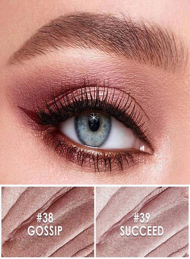 FOCALLURE 2 Pcs Cream Eyeshadow Stick,Brightener Eyeshadow Pencil Crayon,Highlighter Eye Shadow Stick Sets with Crease-proof Formula,Long Lasting Waterproof Eye Shadow Make Up,Silky Peach - Image 2