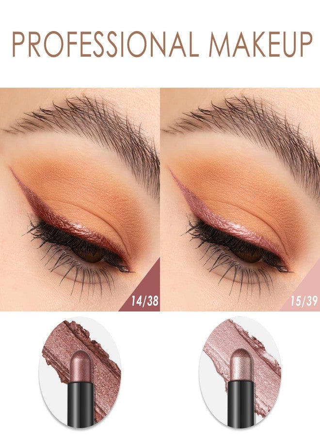 FOCALLURE 2 Pcs Cream Eyeshadow Stick,Brightener Eyeshadow Pencil Crayon,Highlighter Eye Shadow Stick Sets with Crease-proof Formula,Long Lasting Waterproof Eye Shadow Make Up,Silky Peach - Image 4