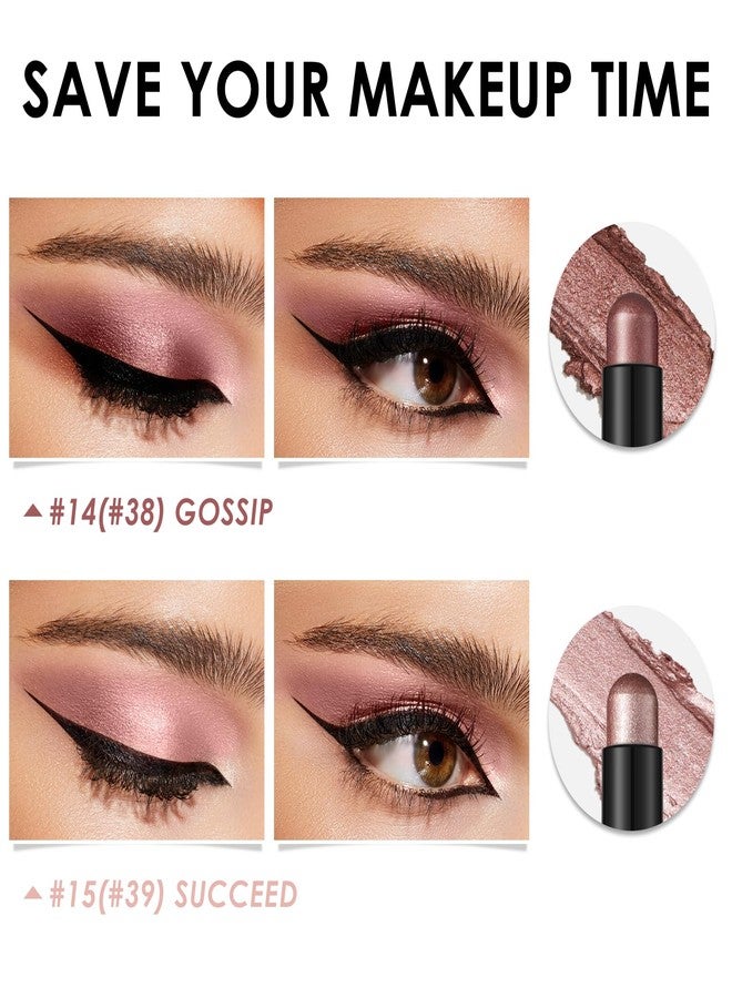 FOCALLURE 2 Pcs Cream Eyeshadow Stick,Brightener Eyeshadow Pencil Crayon,Highlighter Eye Shadow Stick Sets with Crease-proof Formula,Long Lasting Waterproof Eye Shadow Make Up,Silky Peach - Image 3