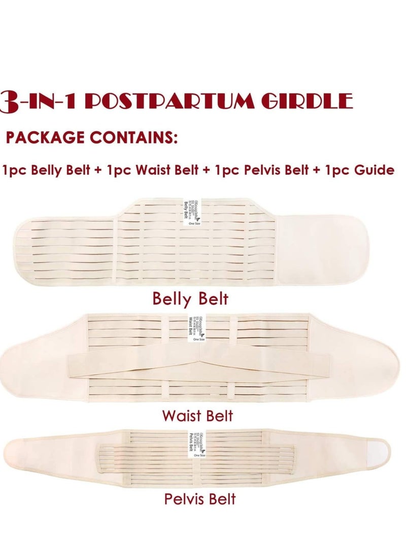 Generic - 3 in 1 Postpartum Girdle Support Recovery Belly Band Corset Wrap Body Shaper for After Birth Postnatal C-Section Waist Pelvis Shapewear Wrap Girdle Support Band Belt Body Shaper - Image 1