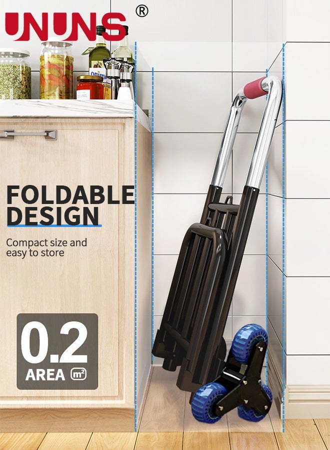 UNUNS Foldable Trolley,Stair Climbing Model Six-Wheeled Trolley With Telescopic Handle and Rubber Wheels for Luggage,Travel,Car,Moving and Office  - Image 5