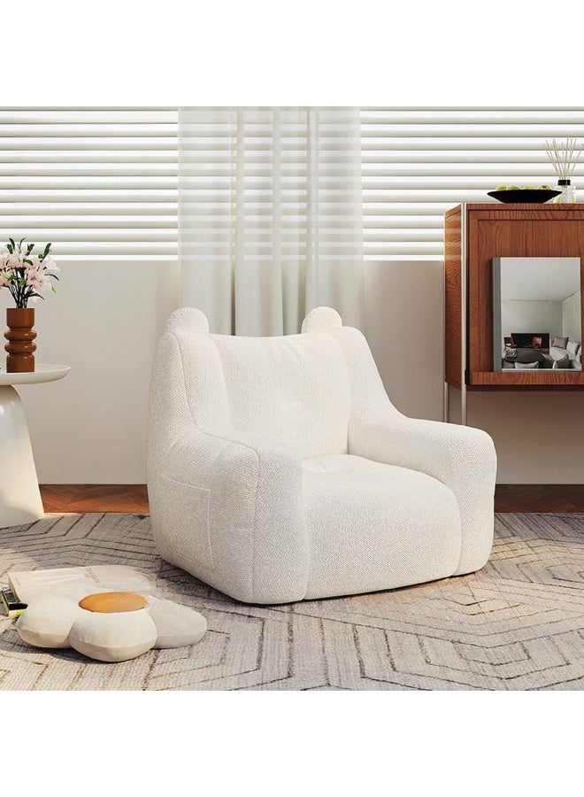 Zayn comforts Cozy & Trendy Baby Sofa Chairs and Couches: Soft, Lightweight, and Affordable Comfort for Kids (White, Fabric Couch) - Image 1