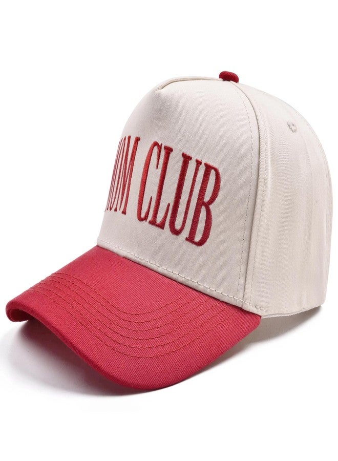 Erying Vintage Trucker Hats for Women Two Tone Trendy Embroidered Baseball Cap Funny Gifts Mom Club Red - Image 5