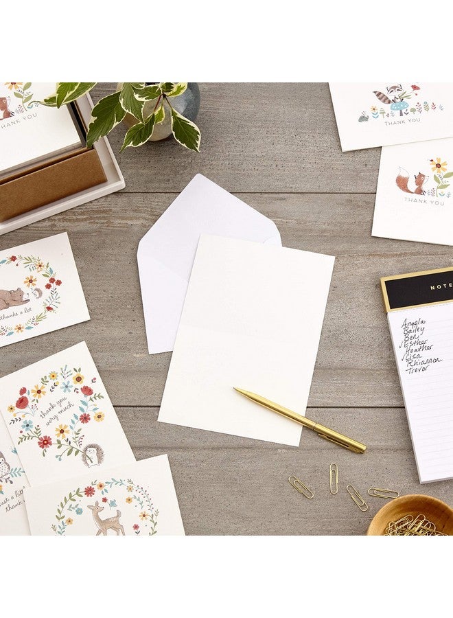 هولمارك مجموعة بطاقات الشكر لحفلات استقبال المولود من هولمارك، حيوانات الغابة (48 بطاقة مع مظاريف للمولود الذكر أو الأنثى) الغزلان والبومة والدب والثعلب - Image 2