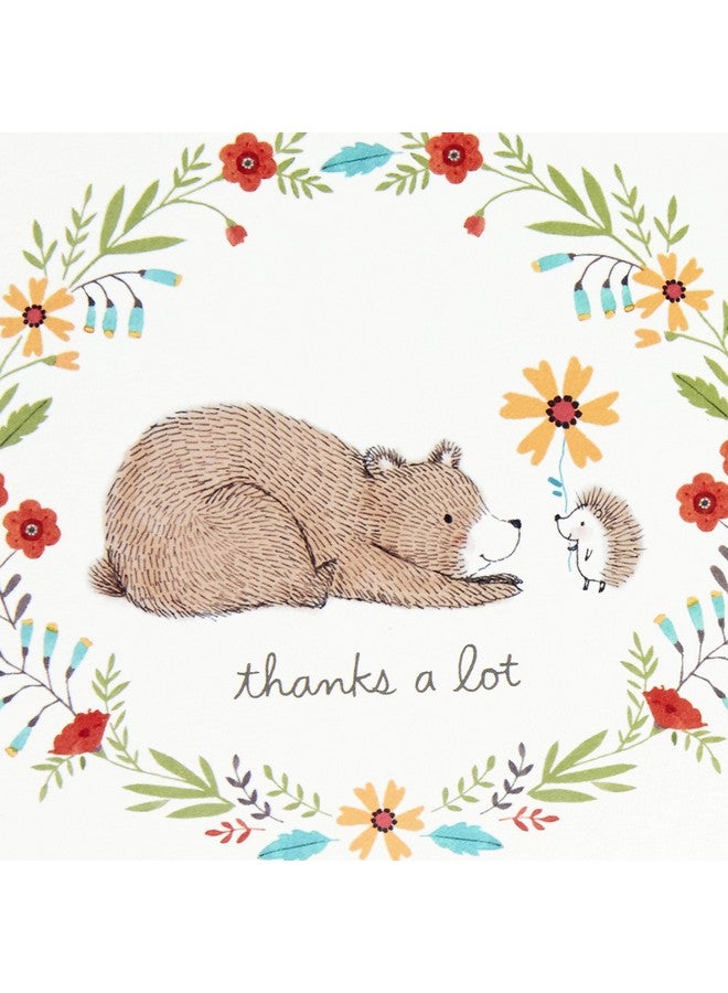 هولمارك مجموعة بطاقات الشكر لحفلات استقبال المولود من هولمارك، حيوانات الغابة (48 بطاقة مع مظاريف للمولود الذكر أو الأنثى) الغزلان والبومة والدب والثعلب - Image 4