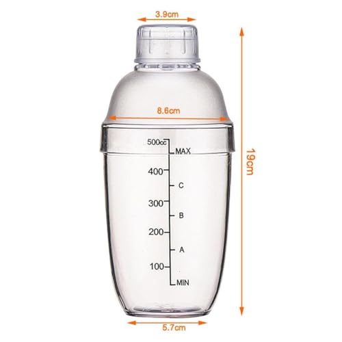 Bridge2shopping Acrylic Cocktail Shaker with Strainer Unbreakable, 500 ML - Image 3