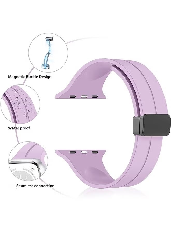 Silicone watch strap - Pink - Water resistant - Size 38-40-41-mm - Image 1