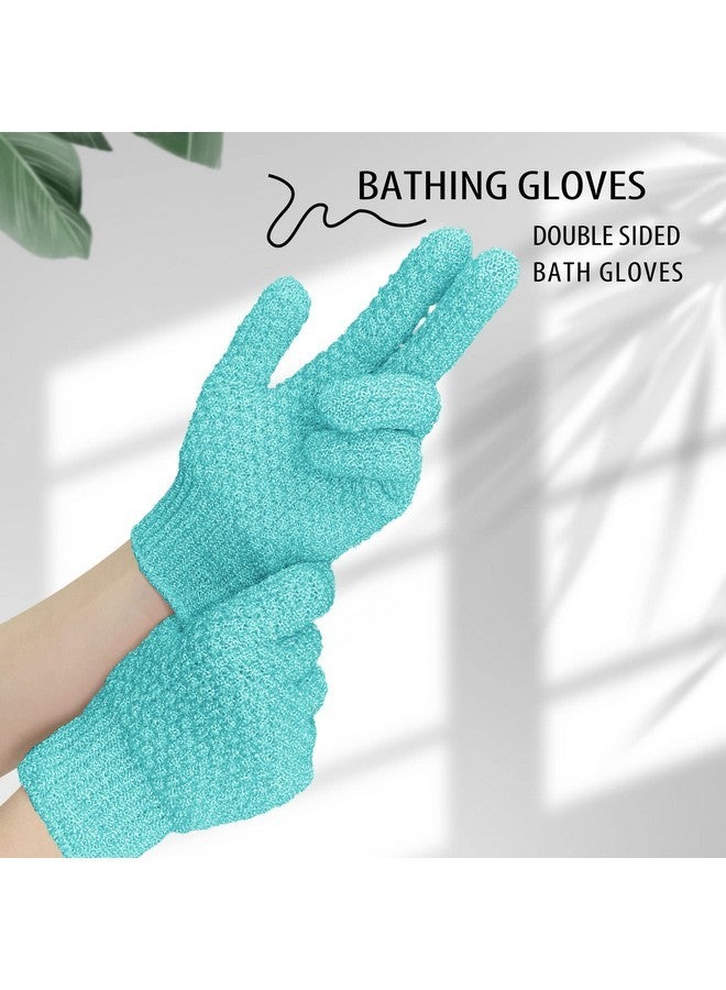 Evridwear Evridwear Exfoliating Gloves for Shower, 100% Nylon Thick Soft Medium Heavy Bathing Gloves Dead Skin Remover Body Scrubber Smooth Skin with Hang Loop, Angel Blue  - Image 4