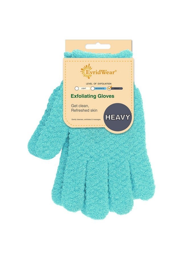Evridwear Evridwear Exfoliating Gloves for Shower, 100% Nylon Thick Soft Medium Heavy Bathing Gloves Dead Skin Remover Body Scrubber Smooth Skin with Hang Loop, Angel Blue  - Image 1