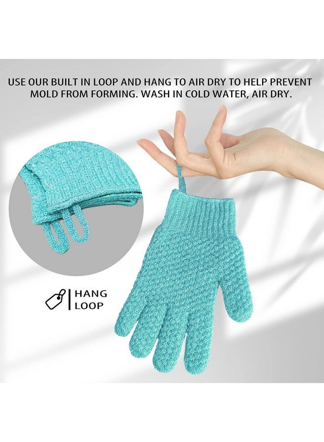 Evridwear Evridwear Exfoliating Gloves for Shower, 100% Nylon Thick Soft Medium Heavy Bathing Gloves Dead Skin Remover Body Scrubber Smooth Skin with Hang Loop, Angel Blue  - Image 3
