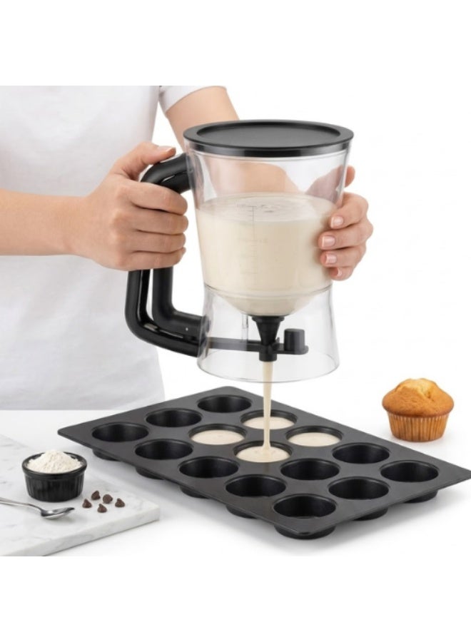 AMM Pancake Batter Dispenser with Measuring Marks – Easy Pour Baking Funnel for Pancakes, Waffles, Muffins & Cupcakes – No Mess Batter Separator for Kitchen Baking, Crepe & Griddle Accessories - Image 3