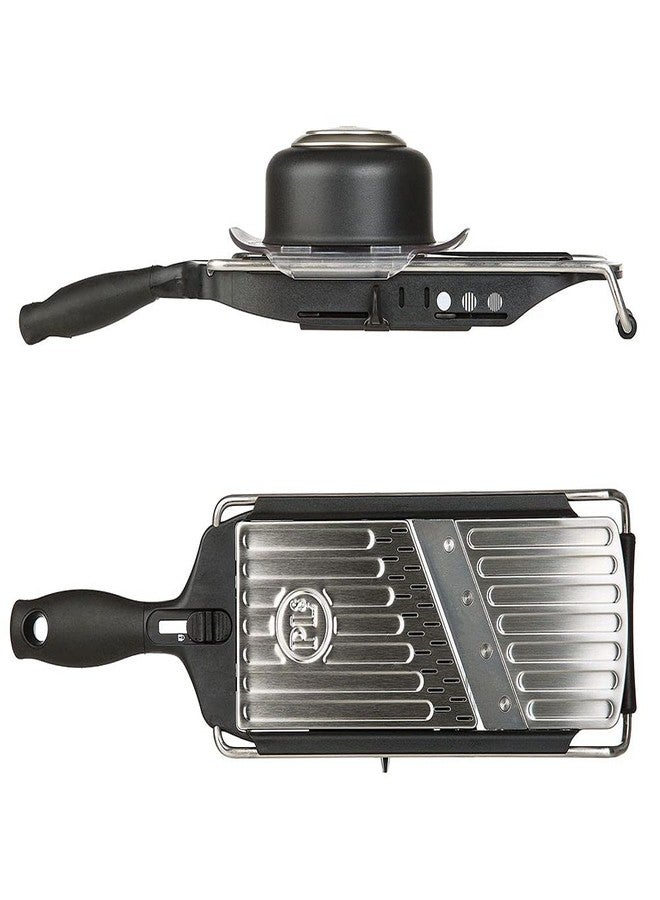 PL8 Professional Slicer - Adjustable 3-in-1 Slicing & Julienne Tool with Stainless Steel Slicing Ramp, Integrated Blades, Safety Hand Guard and soft-grip handle. - Image 2