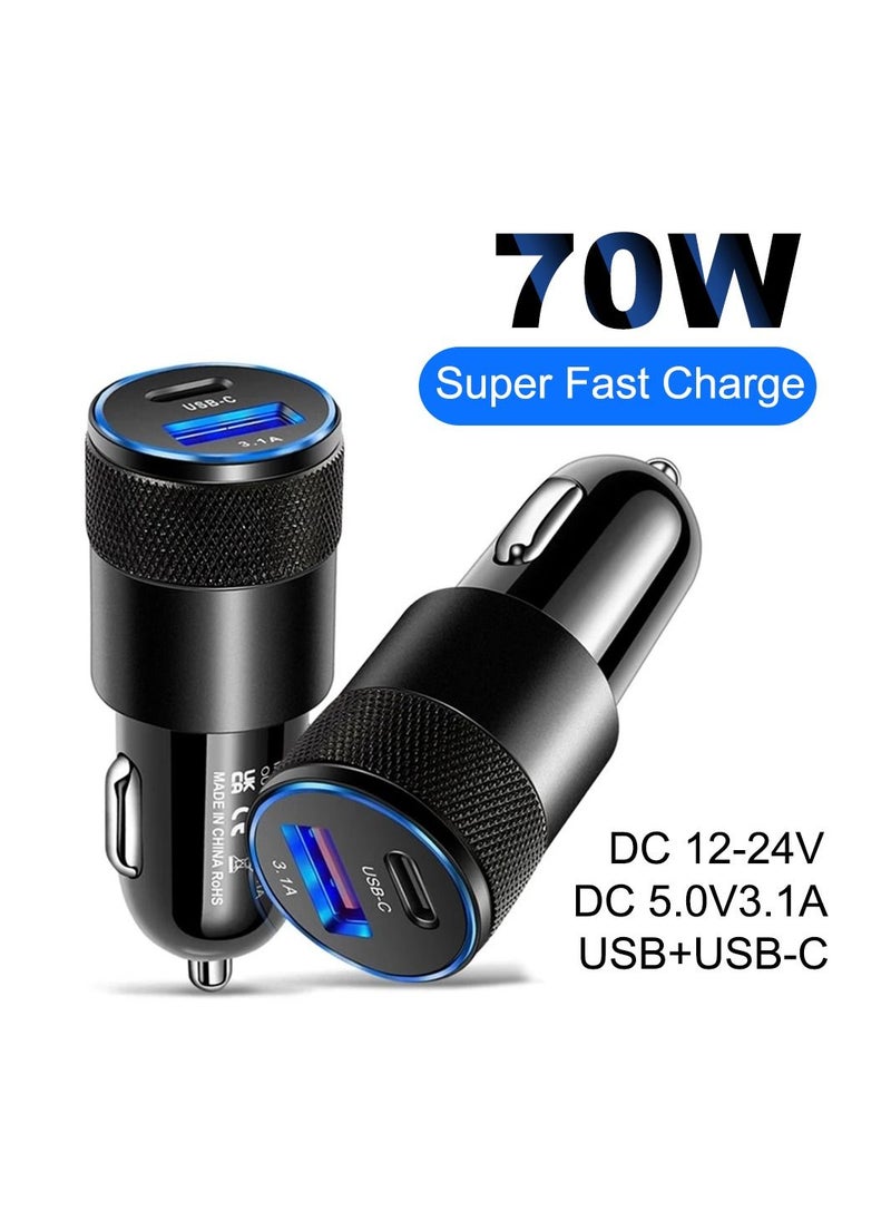 Generic 70W PD Car Charger USB Type C Fast Charging Car Phone Adapter for iPhone 14 13 12 Xiaomi Huawei Samsung S21 S22 Quick Charge  - Image 2