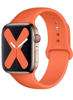 Ten Tech Silicone Sport Band for Apple Watch 41mm 40mm 38mm, Waterproof Soft Silicone Sports Band for iWatch SE 8/7/6/5/4/3/2/1, - orange