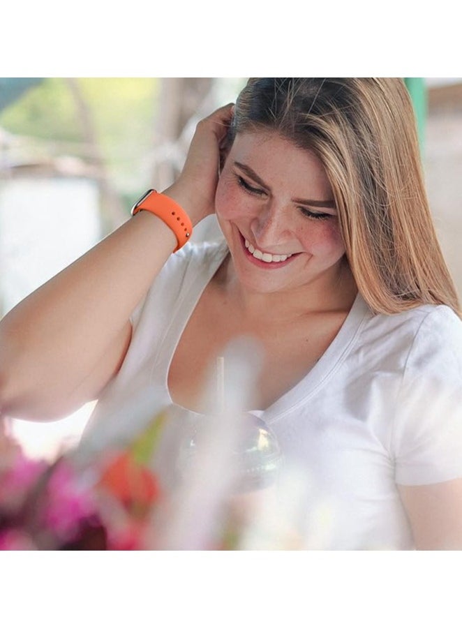 ten.tech - Ten Tech Silicone Sport Band for Apple Watch 41mm 40mm 38mm, Waterproof Soft Silicone Sports Band for iWatch SE 8/7/6/5/4/3/2/1, - orange - Image 1