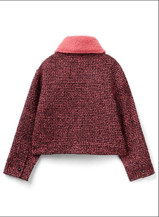 Benetton TWEED JACKET WITH DETACHABLE COLLAR  - Image 2