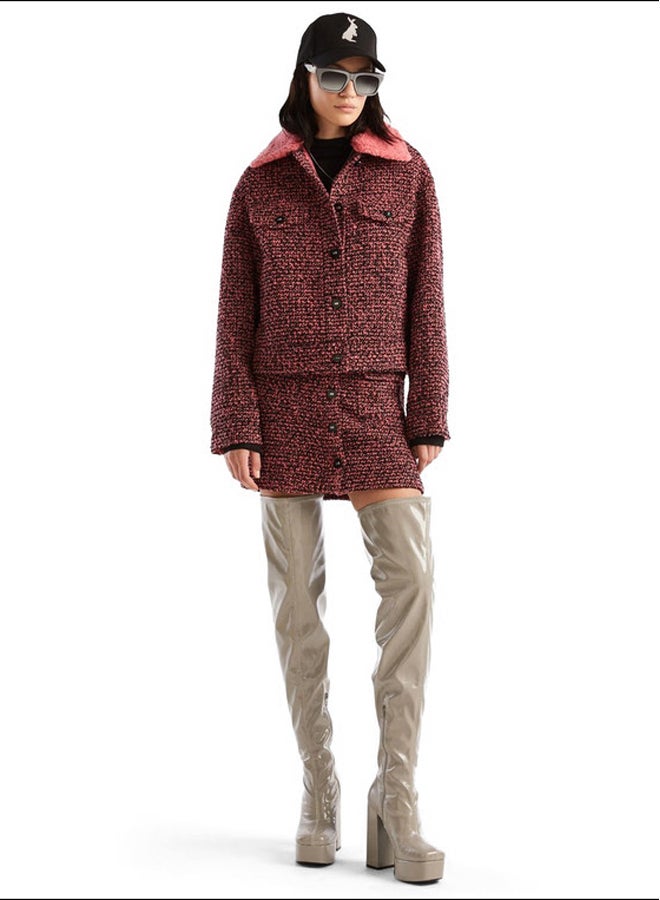 Benetton TWEED JACKET WITH DETACHABLE COLLAR  - Image 5