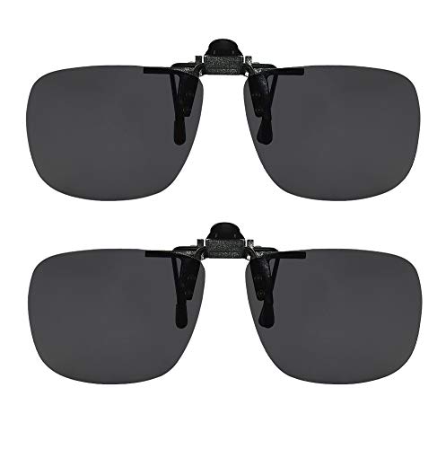 Success Eyewear نظارات شمسية قابلة للتثبيت مع عدسات قطبية قابلة للرفع، تتثبت على النظارات الطبية، تشمل علبة، مجموعة من 2 - Image 1