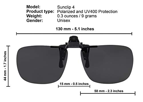 Success Eyewear نظارات شمسية قابلة للتثبيت مع عدسات قطبية قابلة للرفع، تتثبت على النظارات الطبية، تشمل علبة، مجموعة من 2 - Image 2