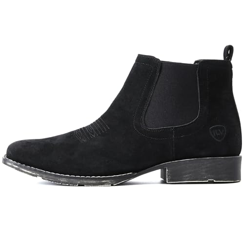 IUV Genuine Cowhide Suede Chelsea Boots For Men Western Boots Ankle Boot Casual Dress Slip On - Image 3