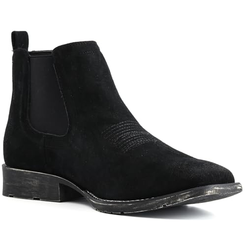 IUV Genuine Cowhide Suede Chelsea Boots For Men Western Boots Ankle Boot Casual Dress Slip On - Image 4