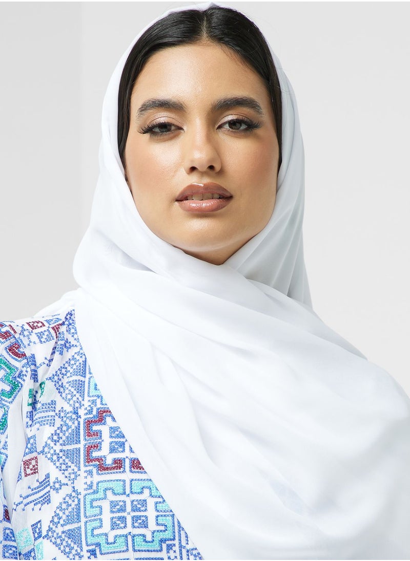 hayas closet - Embroidered Belted Abaya - Image 1