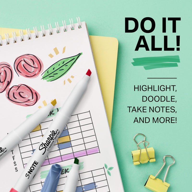 Sharpie S-Note Creative Markers, Pastel Highlighters, Art Marker Set, Assorted Colors, Chisel Tip, 36 Count - Back to School, Colorful Teacher Essentials, Bullet Journaling, Fun Office Supplies - Image 2