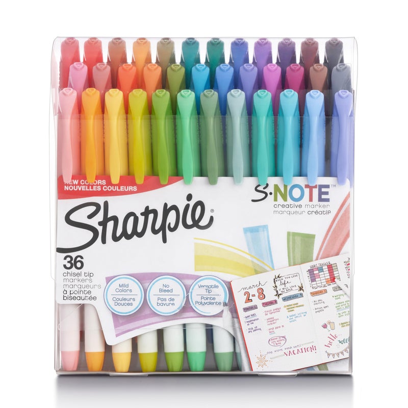 Sharpie S-Note Creative Markers, Pastel Highlighters, Art Marker Set, Assorted Colors, Chisel Tip, 36 Count - Back to School, Colorful Teacher Essentials, Bullet Journaling, Fun Office Supplies - Image 1