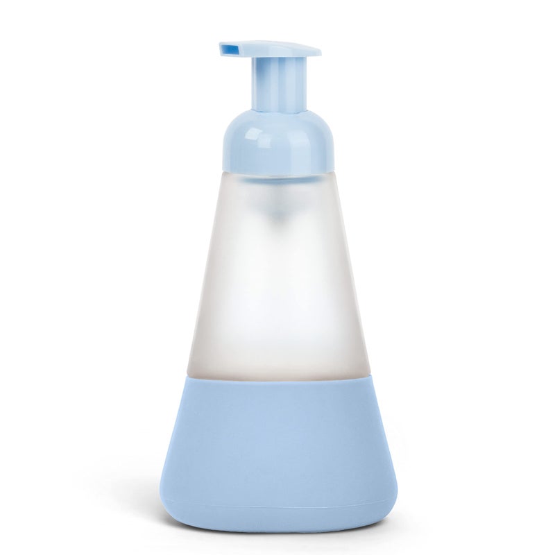 Cleancult Foaming Soap Dispenser 12oz 1 Pack  Glass Soap Dispenser with Pump  Shatter Resistant Refillable Hand Soap Dispenser  Non Slip Silicone Sleeve  Periwinkle