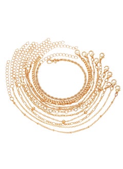 Huitich 11-Piece Gold-Tone Chain Bracelet Set  Elegant & Adjustable  - Image 1