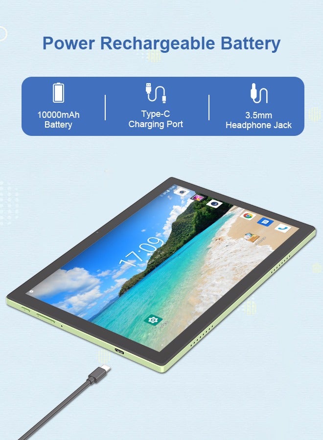 C idea 10.1 Inches Tablet, Android 14 Tab,5G Tablet Dual SIM 8GB Ram 1TB Rom,10000mAh Battery With Bluetooth Keyboard, Mouse and Pen CM8200plus-Green - Image 4