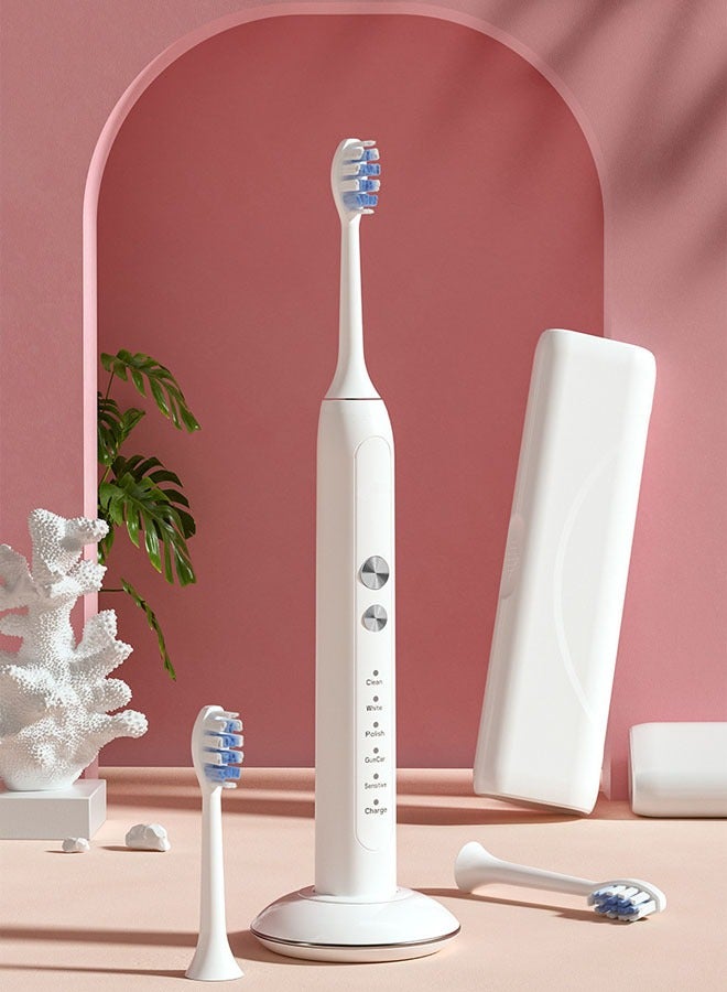 KLNAMAEAAN Electric Toothbrush Super Soft Waterproof Teeth Cleaning Artifact Battery Powered With 4 Different Heads - Image 2