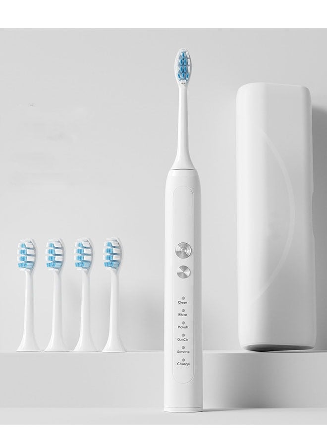 KLNAMAEAAN Electric Toothbrush Super Soft Waterproof Teeth Cleaning Artifact Battery Powered With 4 Different Heads - Image 1