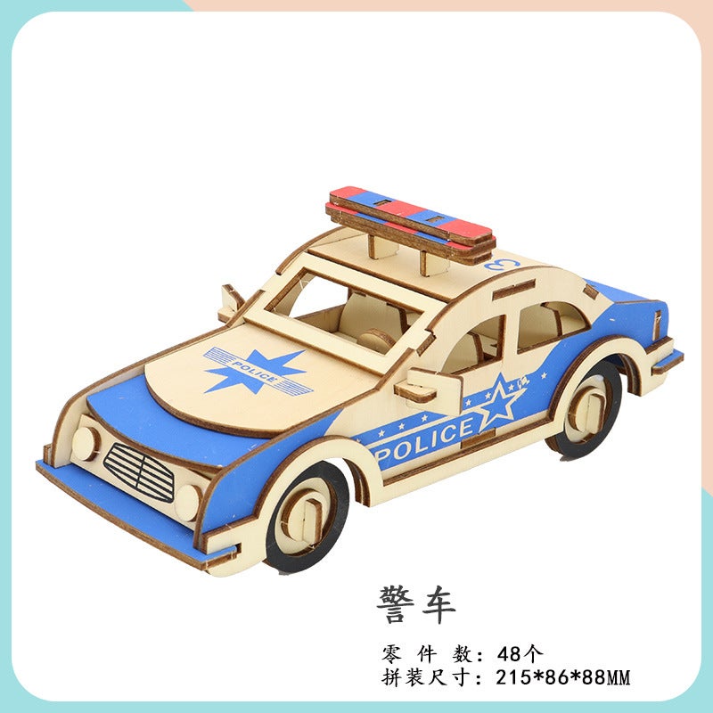 Children'S Wooden Three-Dimensional 3D Jigsaw Puzzle Car Model Ornaments Diy Children'S Educational Handmade Men'S Toys Stall - Image 1