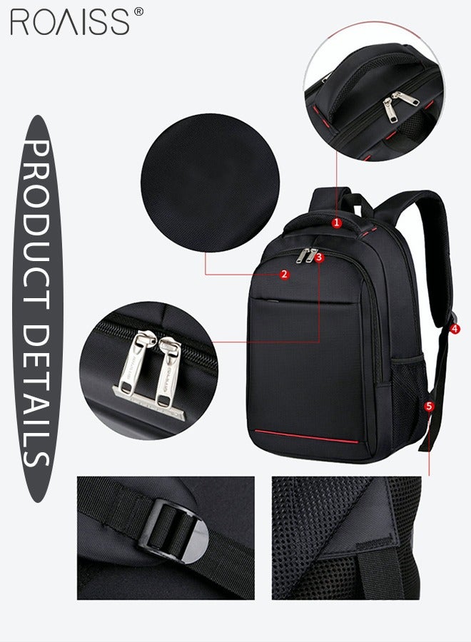 roaiss Large Capacity Business Backpack Waterproof Travel Backpack College School Computer Backpack Simple Leisure Daypack for Men Women Fits 15.6 Inch Notebook Black - Image 4