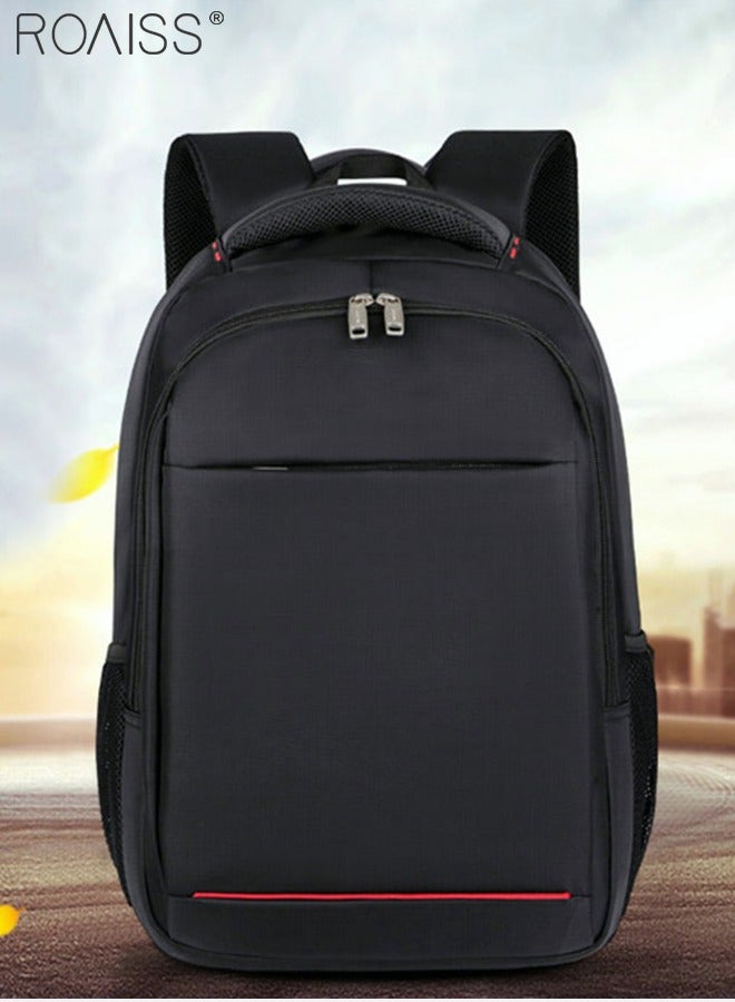 roaiss Large Capacity Business Backpack Waterproof Travel Backpack College School Computer Backpack Simple Leisure Daypack for Men Women Fits 15.6 Inch Notebook Black - Image 1