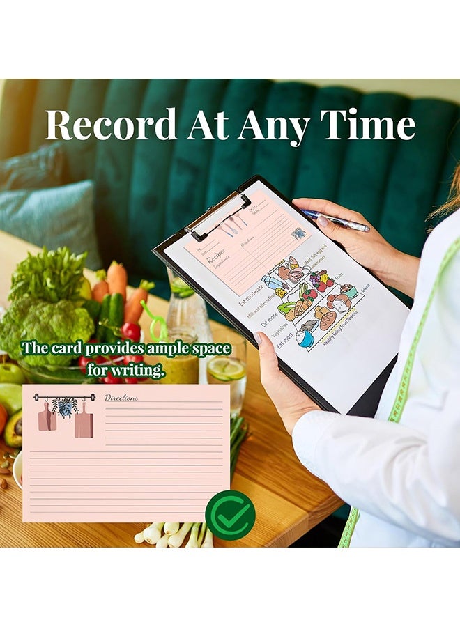 Wffo 50 Sheets Recipe Cards, 4x6 Inches Double Sided Cards, Blank Cardstock Cards for Recording Recipes, Kitchen Diaries, Bridal shower, Banquet Preparation - Image 4
