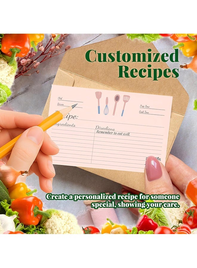 Wffo 50 Sheets Recipe Cards, 4x6 Inches Double Sided Cards, Blank Cardstock Cards for Recording Recipes, Kitchen Diaries, Bridal shower, Banquet Preparation - Image 3