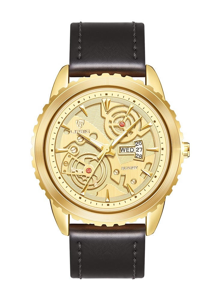 ليبيغ LIEBIG ساعة رجالية جديدة مقاومة للماء بتقويم أسبوعي بميناء كبير للرجال ساعة عمل رجالية - Image 1