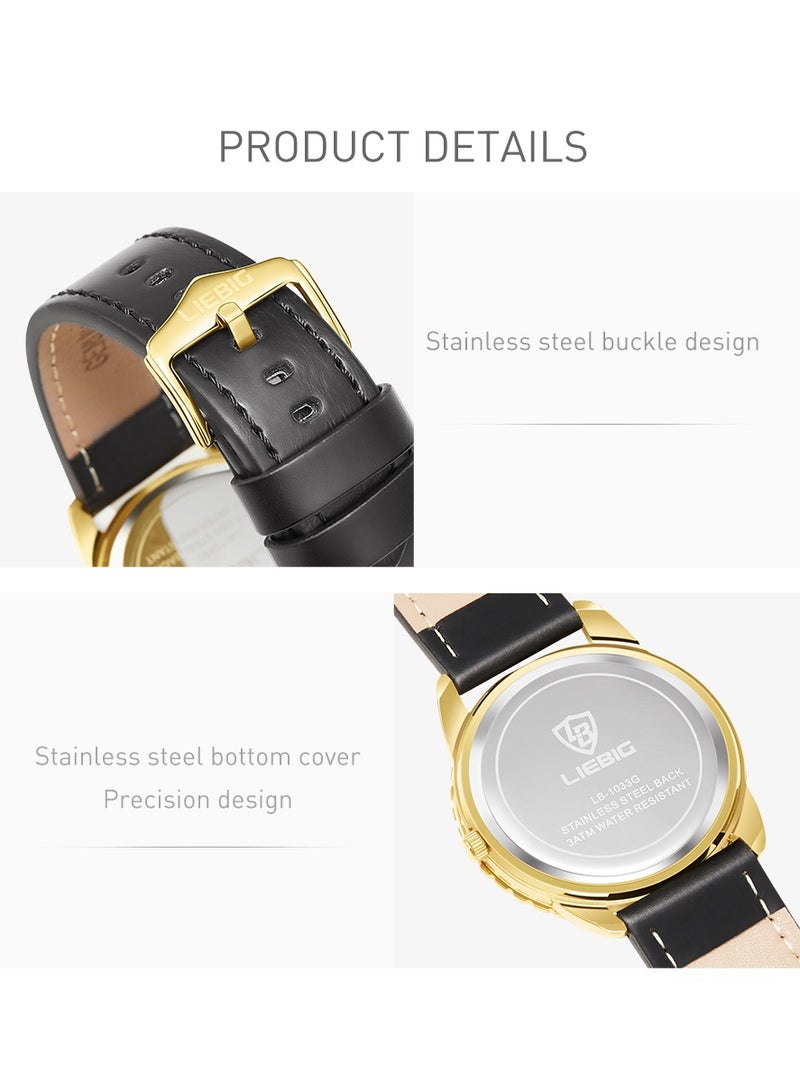 ليبيغ LIEBIG ساعة رجالية جديدة مقاومة للماء بتقويم أسبوعي بميناء كبير للرجال ساعة عمل رجالية - Image 5