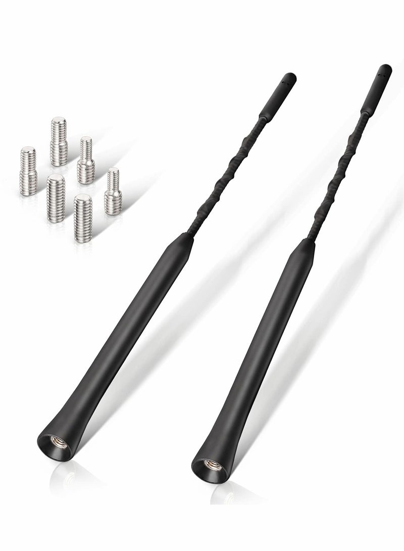 مجموعة هوائي سيارة عالمية - 2 قطعة هوائي مطاطي AM/FM/DAB بديل مع براغي، متوافق مع جميع طرازات المركبات. - Image 1