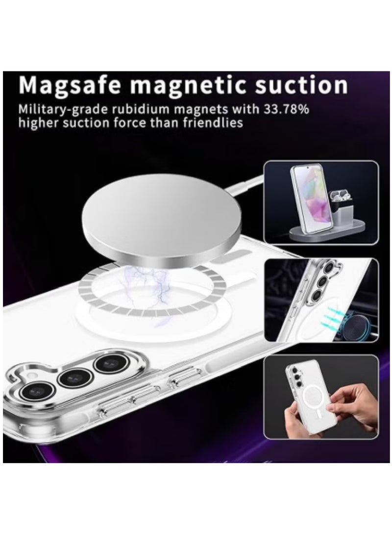 MOBM Samsung Galaxy A36 Clear Magnetic Case with Tempered Glass Screen Protector Pack of 2 - Image 5