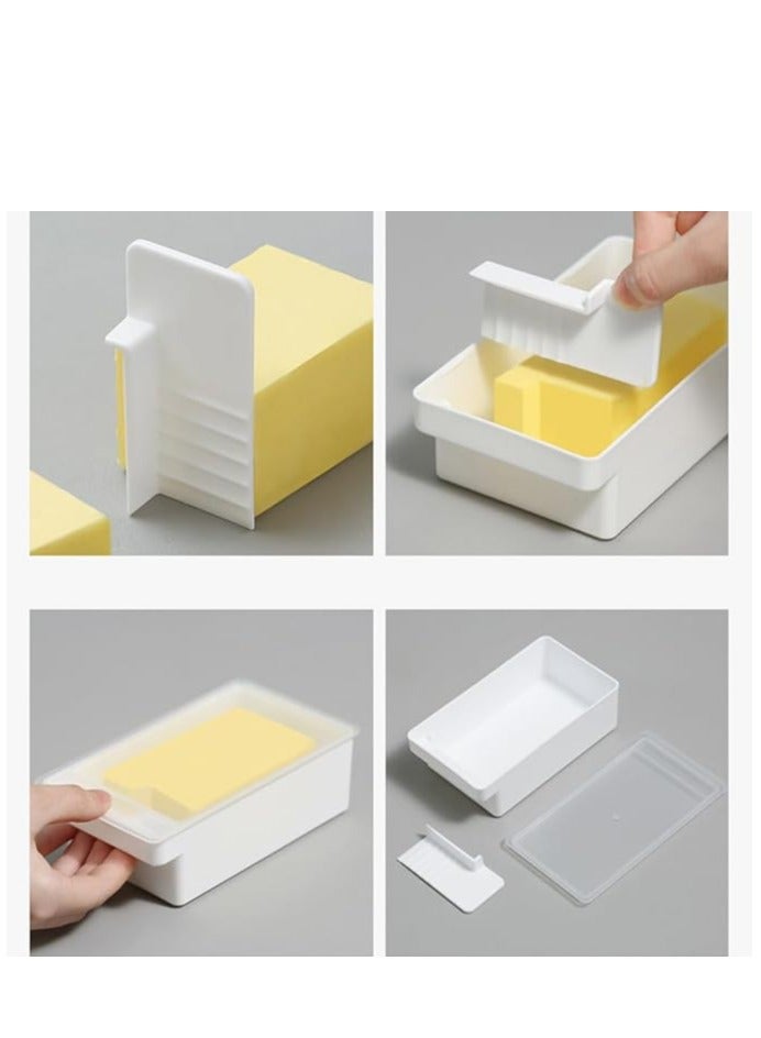 2 PCS Butter Cutting Storage Box with Lid, Airtight Rectangle Butter Dish Butter Keeper Cheese Container for Kitchen Food Storage, 15.9cmx8.8cmx4.9cm  - Image 5