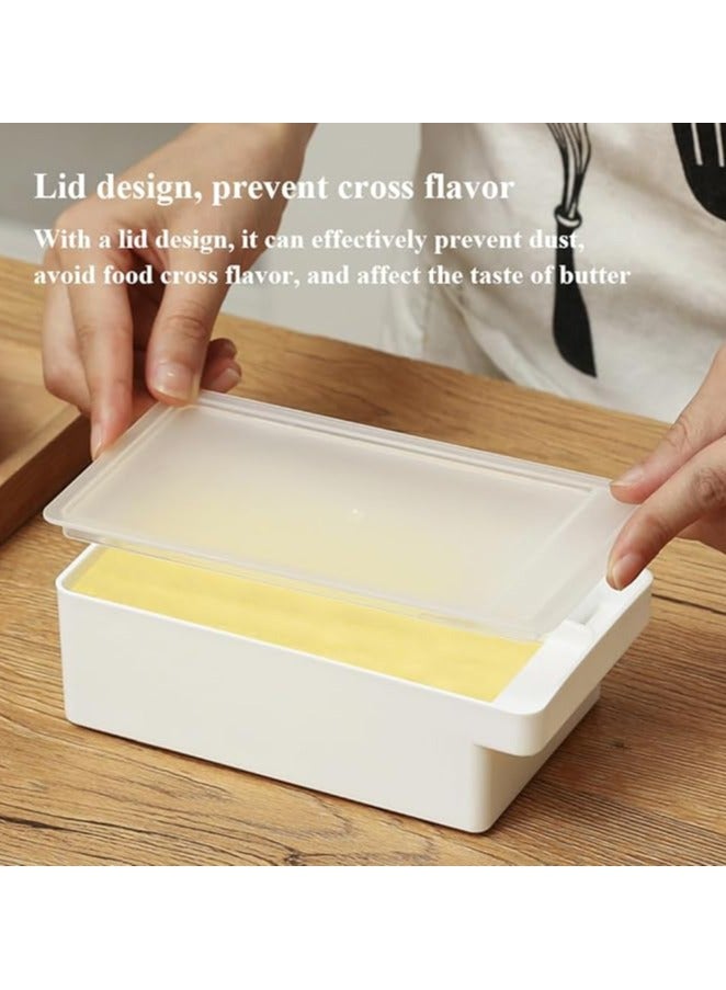 2 PCS Butter Cutting Storage Box with Lid, Airtight Rectangle Butter Dish Butter Keeper Cheese Container for Kitchen Food Storage, 15.9cmx8.8cmx4.9cm  - Image 3
