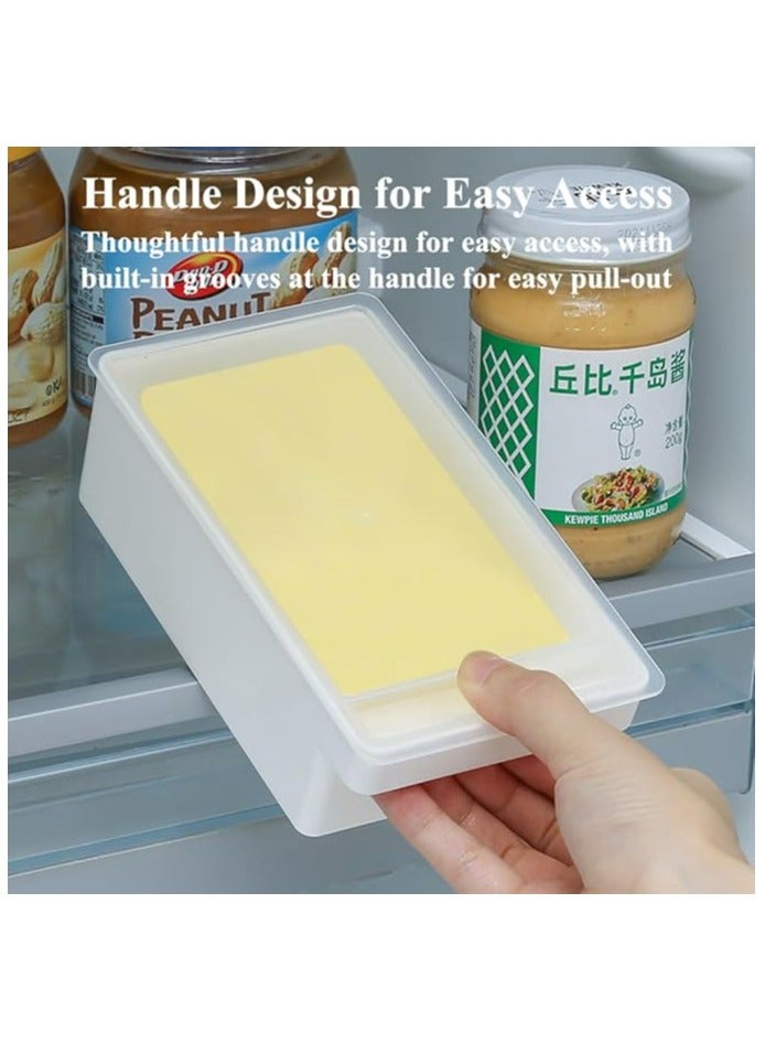 2 PCS Butter Cutting Storage Box with Lid, Airtight Rectangle Butter Dish Butter Keeper Cheese Container for Kitchen Food Storage, 15.9cmx8.8cmx4.9cm  - Image 4